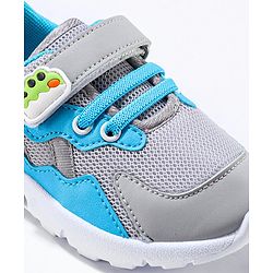 Cute Walk by Babyhug Sneaker Shoes with Vecro Closure &  Crocodile Appliques - Grey