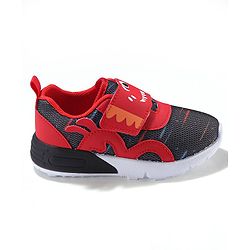 Cute Walk by Babyhug Velcro Closure Sneaker Shoes With Animal Print - Black