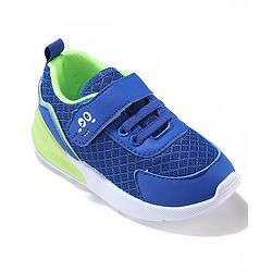 Cute Walk by Babyhug Velcro Closure Sneakers With Animal Print Detailing - Royal Blue