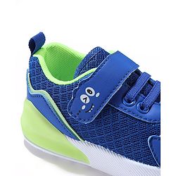 Cute Walk by Babyhug Velcro Closure Sneakers With Animal Print Detailing - Royal Blue