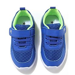 Cute Walk by Babyhug Velcro Closure Sneakers With Animal Print Detailing - Royal Blue