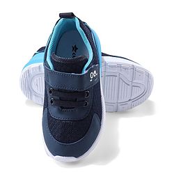 Cute Walk by Babyhug Velcro Closure Sneakers With Animal Print Detailing - Navy Blue