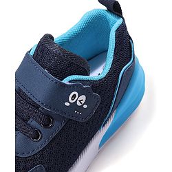 Cute Walk by Babyhug Velcro Closure Sneakers With Animal Print Detailing - Navy Blue