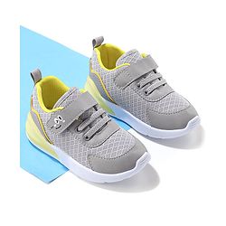 Cute Walk by Babyhug Velcro Closure Sneakers With Animal Print Detailing - Grey