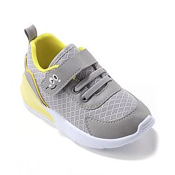 Cute Walk by Babyhug Velcro Closure Sneakers With Animal Print Detailing - Grey