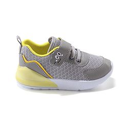 Cute Walk by Babyhug Velcro Closure Sneakers With Animal Print Detailing - Grey