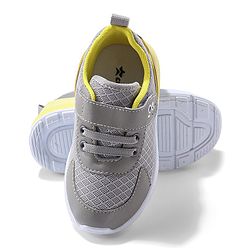 Cute Walk by Babyhug Velcro Closure Sneakers With Animal Print Detailing - Grey