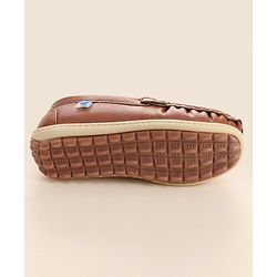 Cute Walk by Babyhug Formal Slip On Shoes With Star Applique - Brown