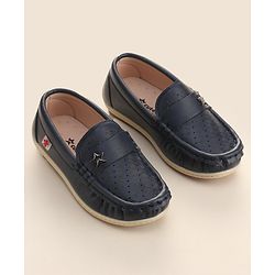 Cute Walk by Babyhug Formal Slip On Shoes With Star Applique - Brown