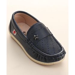 Cute Walk by Babyhug Formal Slip On Shoes With Star Applique - Brown