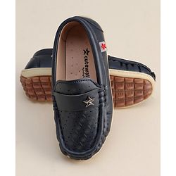 Cute Walk by Babyhug Formal Slip On Shoes With Star Applique - Brown