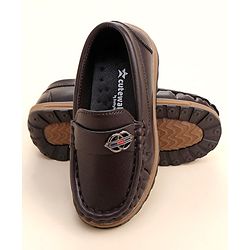 Cute Walk by Babyhug Formal Slip On Shoes - Coffee Brown