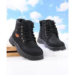 Cute Walk by Babyhug Winter Boots with Lace Up Closure - Black