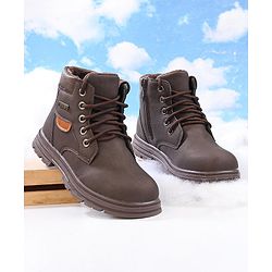 Cute Walk by Babyhug Winter Boots with Lace Up Closure - Brown