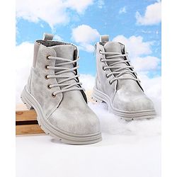 Cute Walk by Babyhug Lace Up  Winter Boots - Grey