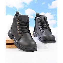 Cute Walk by Babyhug Lace Up  Winter Boots - Black