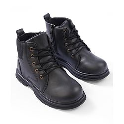 Cute Walk by Babyhug Lace Up  Winter Boots - Black