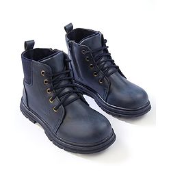 Cute Walk by Babyhug Lace Up  Winter Boots - Black
