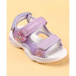 Cute Walk by Babyhug Sandals with Velcro Closure & Butterfly Applique - Purple