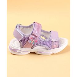 Cute Walk by Babyhug Sandals with Velcro Closure & Butterfly Applique - Purple