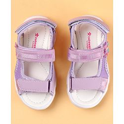 Cute Walk by Babyhug Sandals with Velcro Closure & Butterfly Applique - Purple