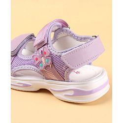 Cute Walk by Babyhug Sandals with Velcro Closure & Butterfly Applique - Purple