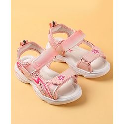 Cute Walk by Babyhug Velcro Closure Sandals With Floral Design - Pink