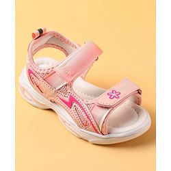 Cute Walk by Babyhug Velcro Closure Sandals With Floral Design - Pink