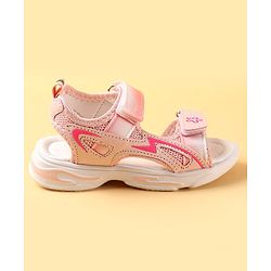 Cute Walk by Babyhug Velcro Closure Sandals With Floral Design - Pink