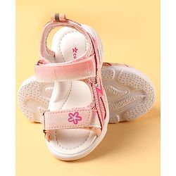 Cute Walk by Babyhug Velcro Closure Sandals With Floral Design - Pink