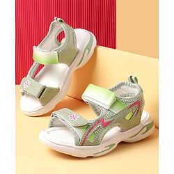 Cute Walk by Babyhug Velcro Closure Sandals With Floral Design - Pink