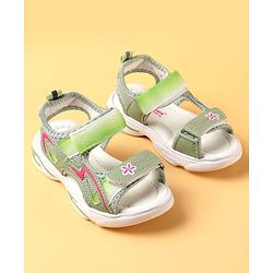 Cute Walk by Babyhug Velcro Closure Sandals With Floral Design - Pink
