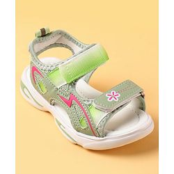 Cute Walk by Babyhug Velcro Closure Sandals With Floral Design - Pink