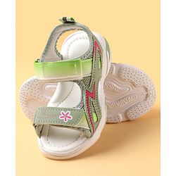 Cute Walk by Babyhug Velcro Closure Sandals With Floral Design - Pink
