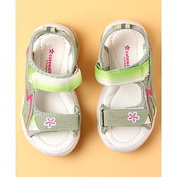Cute Walk by Babyhug Velcro Closure Sandals With Floral Design - Pink