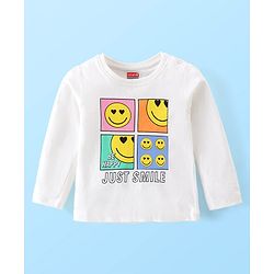 Babyhug Cotton Knit Full Sleeves Night Suit With Simile Print -Multicolor