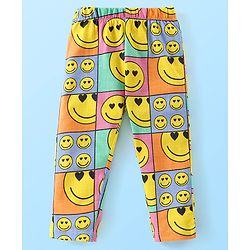 Babyhug Cotton Knit Full Sleeves Night Suit With Simile Print -Multicolor