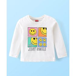 Babyhug Cotton Knit Full Sleeves Night Suit With Simile Print -Multicolor