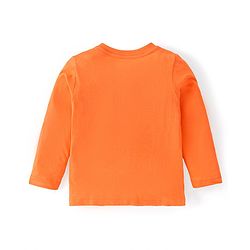 Babyhug Cotton Knit Full Sleeves Night Suit With Halloween Theme Pumpkin Print - Orange