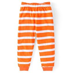 Babyhug Cotton Knit Full Sleeves Night Suit With Halloween Theme Pumpkin Print - Orange