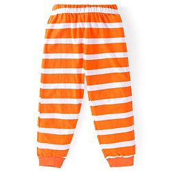 Babyhug Cotton Knit Full Sleeves Night Suit With Halloween Theme Pumpkin Print - Orange