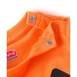 Babyhug Cotton Knit Full Sleeves Night Suit With Halloween Theme Pumpkin Print - Orange