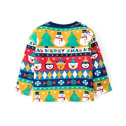 Babyhug Cotton Knit Full Sleeves Night Suit with Snowman Print - Navy Blue