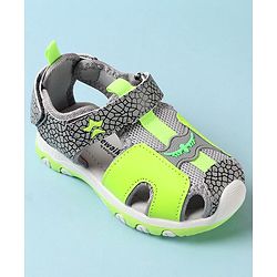 Cute Walk by Babyhug Sandals With Velcro Closure Abstract Print - Grey