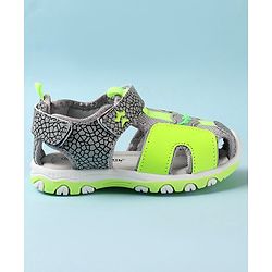 Cute Walk by Babyhug Sandals With Velcro Closure Abstract Print - Grey