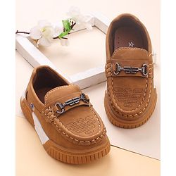 Cute Walk by Babyhug Slip On Formal & Party Wear Shoes with Applique - Brown