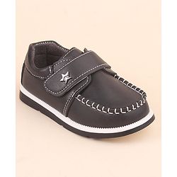 Cute Walk by Babyhug Velcro Closure Formal & Party Wear Shoes with Applique - Black