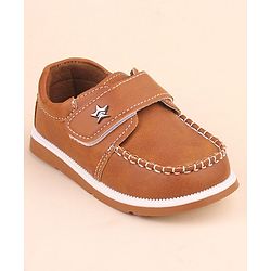 Cute Walk by Babyhug Velcro Closure Formal & Party Wear Shoes with Applique - Brown