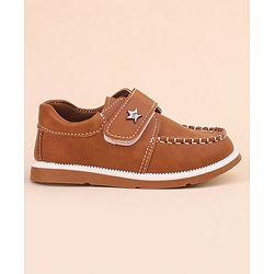 Cute Walk by Babyhug Velcro Closure Formal & Party Wear Shoes with Applique - Brown