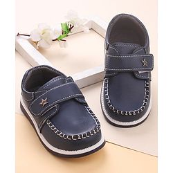 Cute Walk by Babyhug Velcro Closure Formal & Party Wear Shoes with Applique - Blue